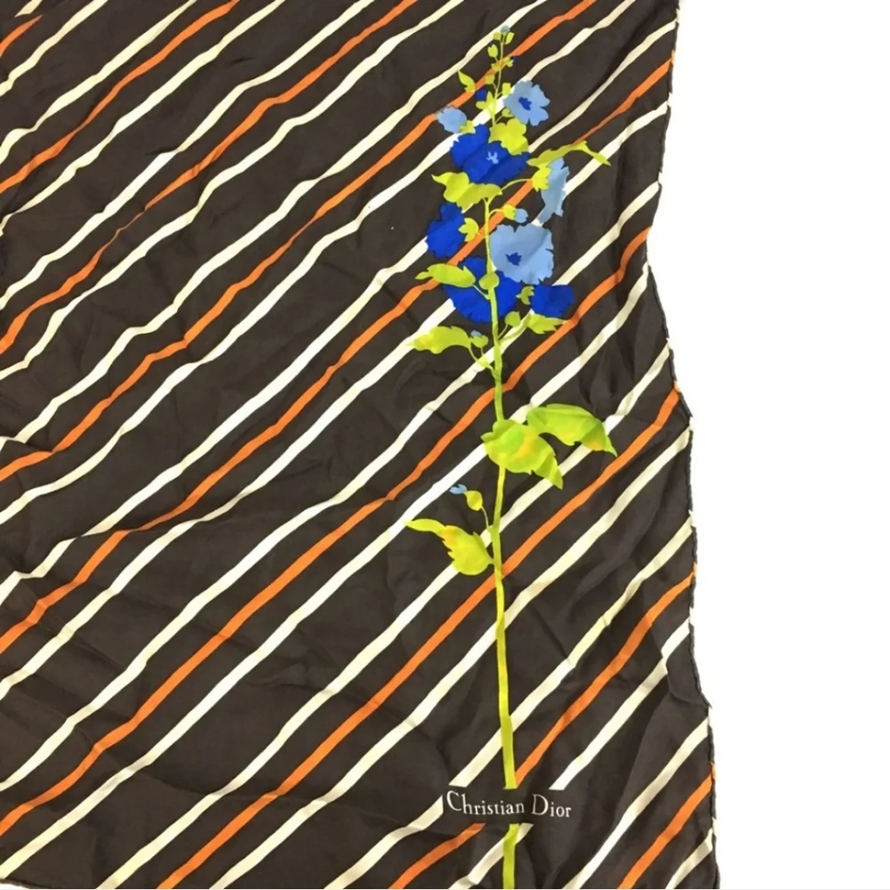 Vintage Christian Dior silk floral scarf